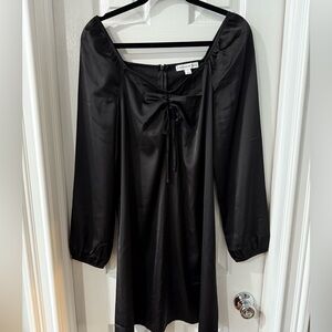 Elegant Black Satin Dress. Size M.
